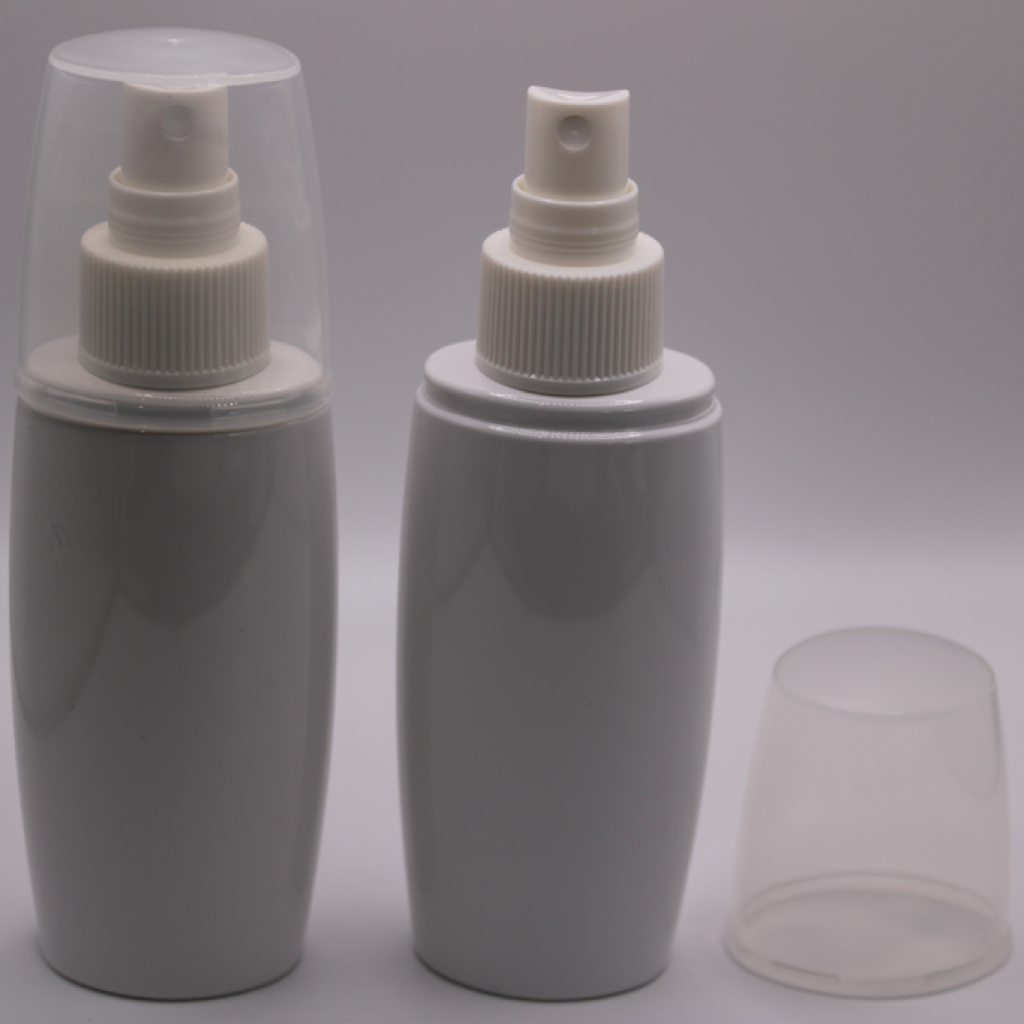 White PET Bottle 100 ml , width 49.6mm, thickness 33.5 mm, height 148 mm